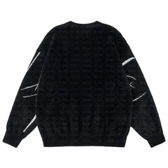 Women Vintage Harajuku Gothic Print Knit Sweater