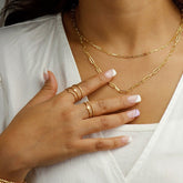 Women 14K Gold Filled Sparkle Stacking Rings