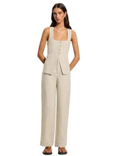 Women Slim Khaki Linen Pants Co Ord