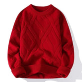 Men Casual Round Neck Loose-fit Knitted Pullover Sweaters