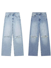 Women Baggy Ripped Denim High Waist Jeans