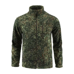 Men Camouflage Zipper Double-sided Polar Fleece Jacket
