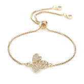 Women Cubic Zirconia Bee Charm Bracelet