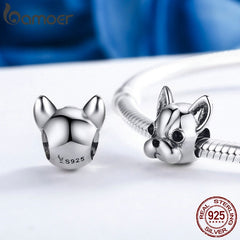Sterling Silver 925 Loyal Partners French Bulldog Bead Charm Bracelets