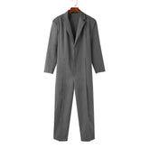 Men Deep V-neck Long Sleeved Formal Jumpsuits
