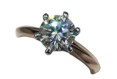 Women 18K Pure Gold Solitaire 2.0ct CZ Engagement Rings