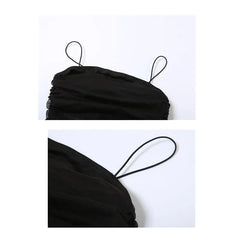 Women Black Gothic Intimate Sleeveless Crop Top