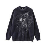 Women Angels Embroidery Cashmere Design Knitted Oversized Sweater