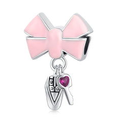 Sterling Silver 925 Colorful Enamel Pendant Car Charms