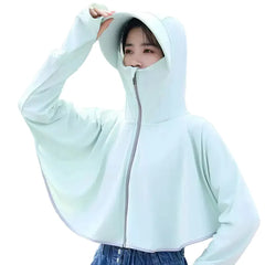 Women Cycling Zipper Sport Jacket Hooded Top