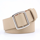 Accessories Women Vintage Wide Square Buckle Leather Belt