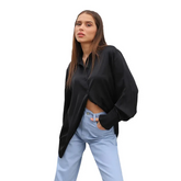 Women Casual Bright Loose Long Sleeve Shirt Blouse