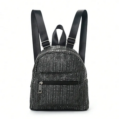 Accessories Casual Stylish Straw Woven Zipper Backpack
