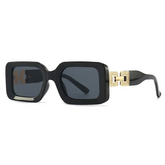 Accessories Women Rhinestone Chain Square Frame Sunglasses