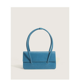 Accessories Women Leather Design Solid Color Baguette Shoulder Handle Bag