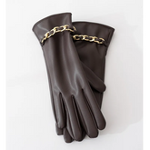 Accessories Women Vintage Chain PU Gloves