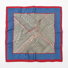 Accessories Women Spring Elegant Stripe And Plaid Printed Square Scarf