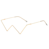 Accessories Women Rhinestone Half Rim Lensless Glasses Frame