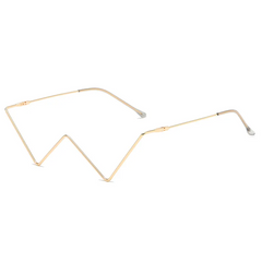 Accessories Women Rhinestone Half Rim Lensless Glasses Frame