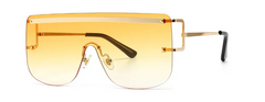 Accessories Women Chic One-Piece Flat Top Sunglasses