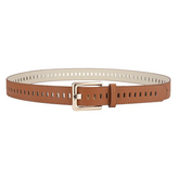 Accessories Women Simple Hollow Solid Color PU Belt