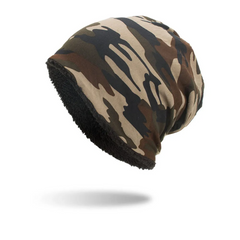 Accessories Unisex Velvet Warm Camouflage Beanies