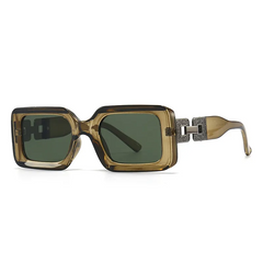 Accessories Women Rhinestone Chain Square Frame Sunglasses