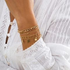 Accessories Vintage Star Pendant Multilayer Bracelet