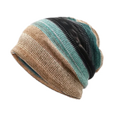 Accessories Neutral Simple Multicolor Stripe Warm Knit Hat