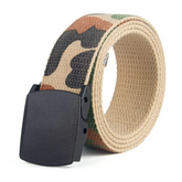 Accessories Men Classic Camouflage Print Canvas Belt