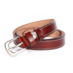 Accessories Women Silver Buckle Leather Leisure Belt