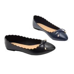 Women Casual Office Bowknot Pointed Leather Loafers