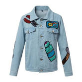 Women Casual Sequined Denim Jacket