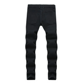 Men Cotton Casual Zipper Design Slim Fit Jeans