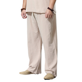 Men Cotton Wide Leg Oversized Jogger Trousers Plus Size