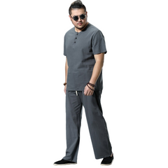 Men Cotton Wide Leg Oversized Jogger Trousers Plus Size