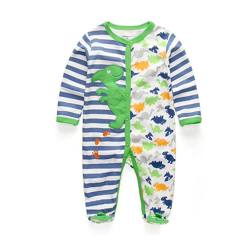 New Born Pure Cotton Double Button Footed Romper