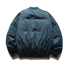 Men Baseball Collar Loose Pilot Down Jacket