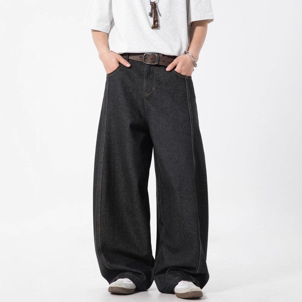 Mens Denim Loose Wide Leg Jeans