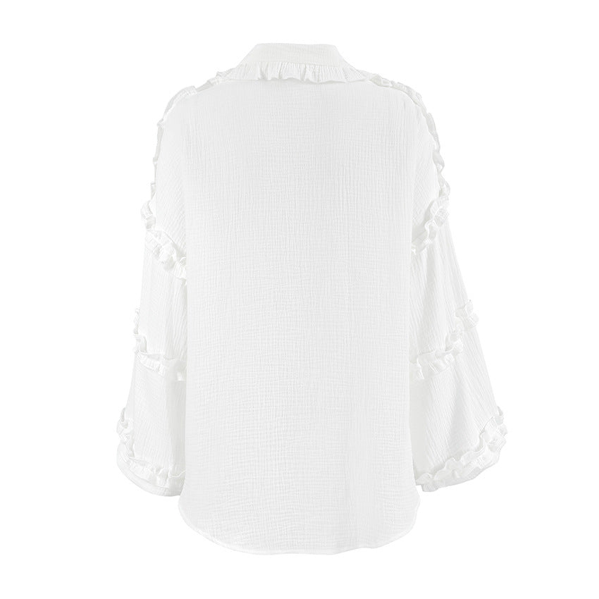 Women Casual Asymmetrical Sleeve Shirt