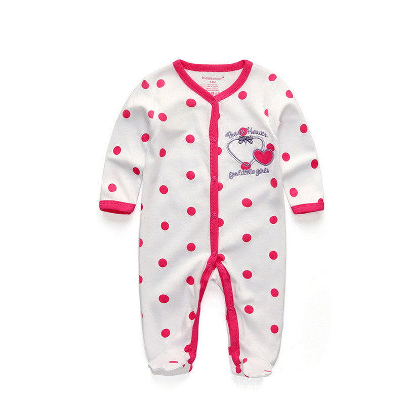 New Born Pure Cotton Double Button Footed Romper