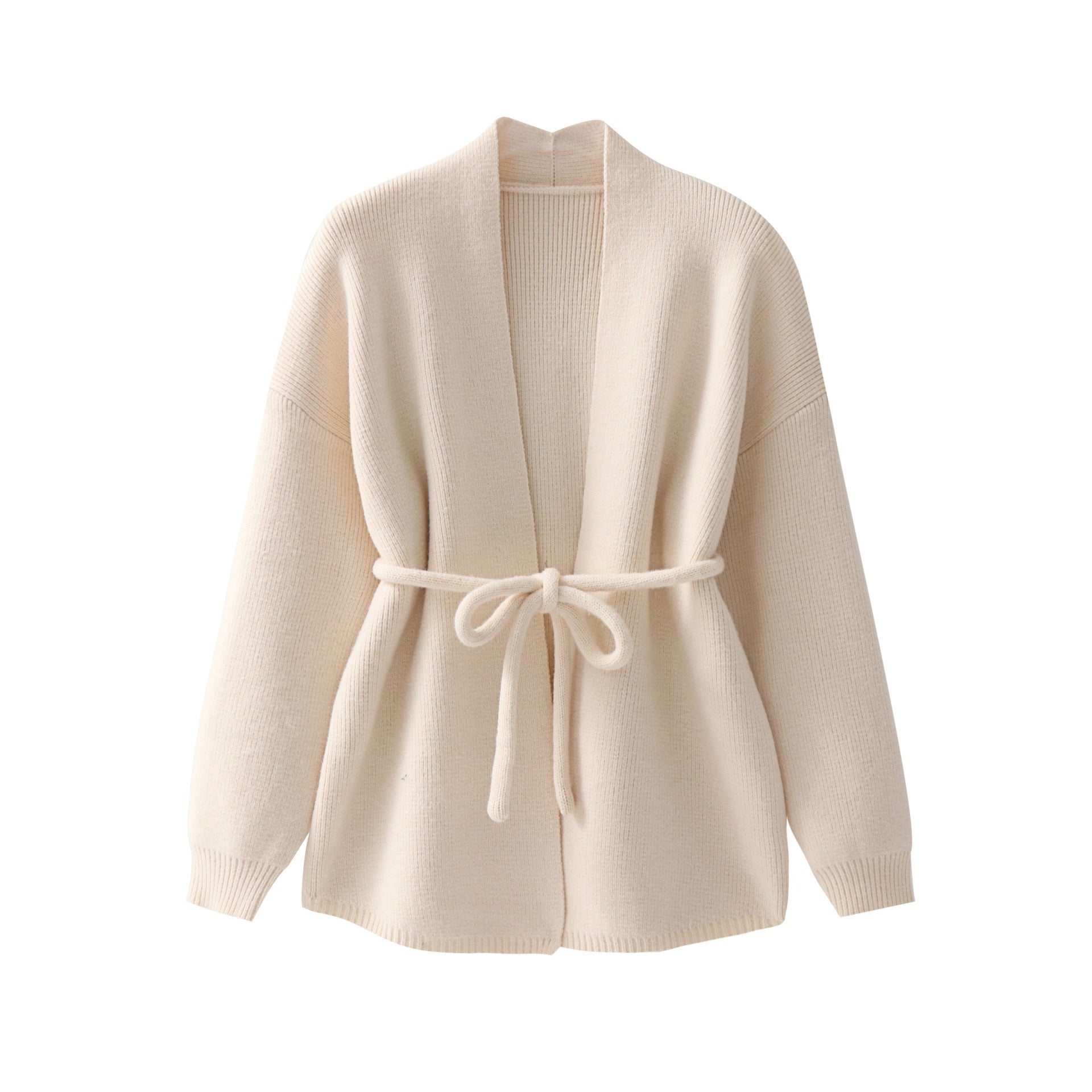 Women Elegant Waist Tie Up Sweater
