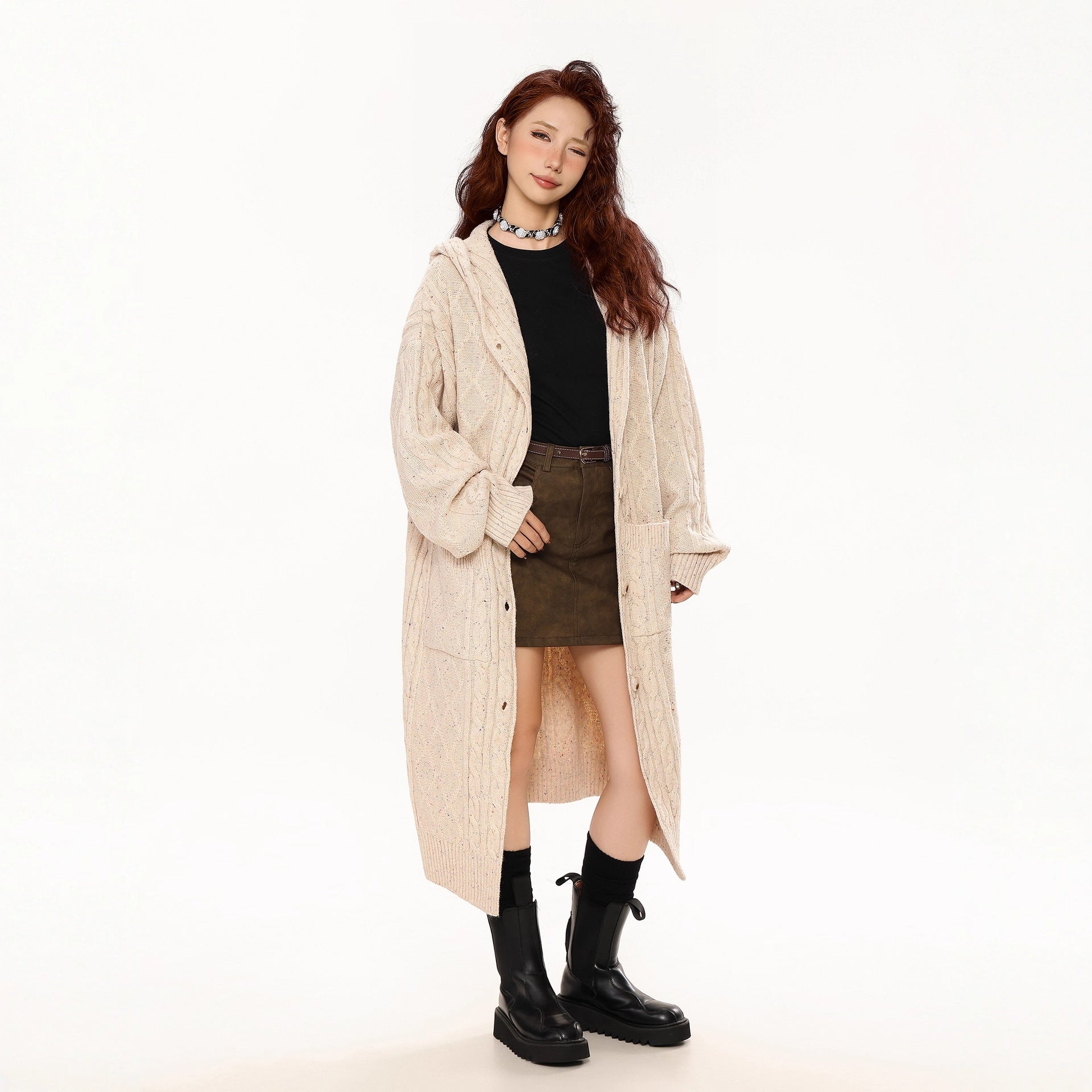 Women Knit Cardigan Sweater