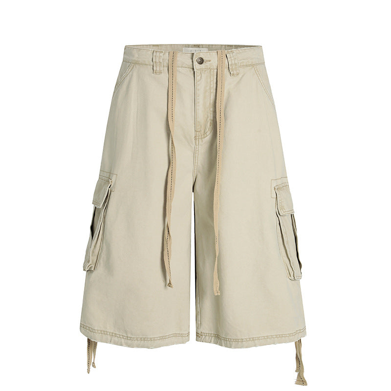 Men Casual Soft Denim Cargo Shorts