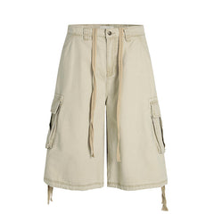 Men Casual Soft Denim Cargo Shorts