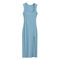 Women Summer Stretchable Sleeveless Knit Dresses