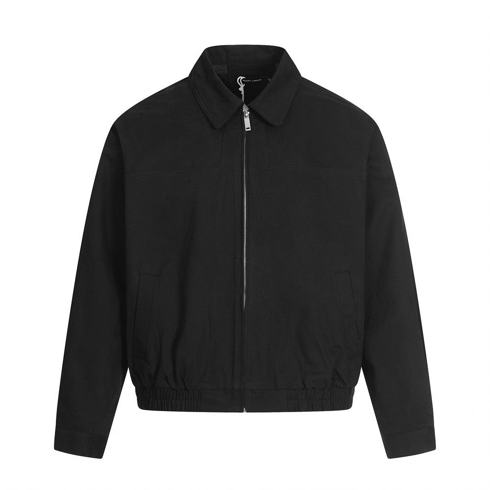 Men Cotton Casual Zip Up Long Sleeve Jacket