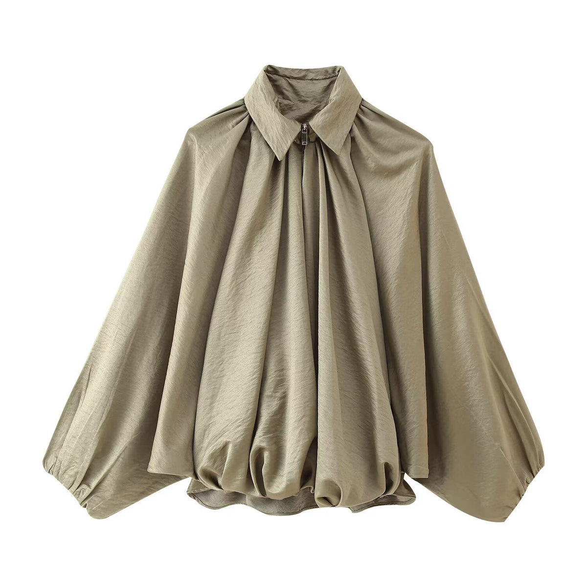 Women's Collar, long sleeved puffy baseball jacket