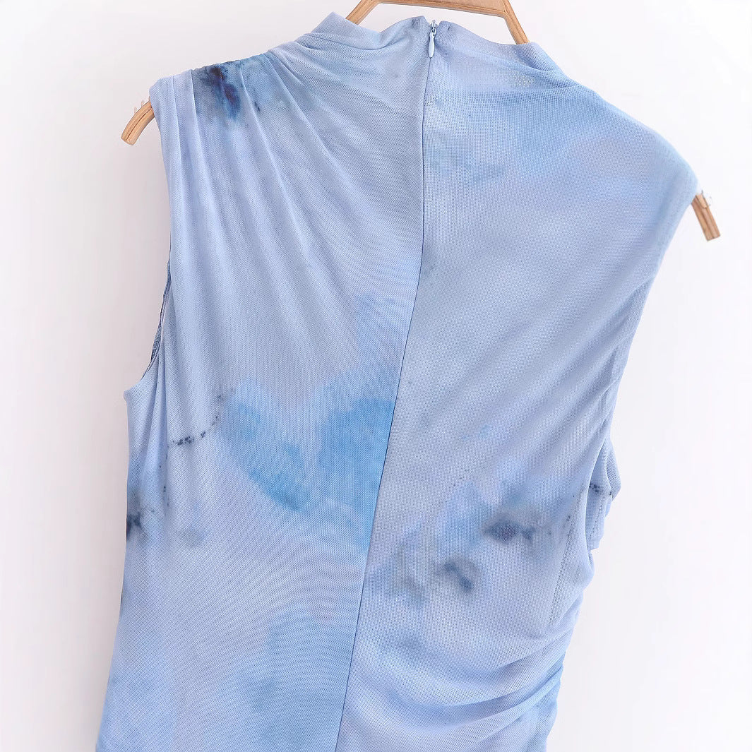 Women Casual Slim Fit Mesh Printed Dress