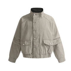 Women Harrington Long Sleeve Splice Jacket